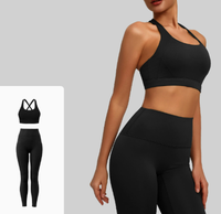Ensemble de yoga pour femme, couleur unie, sensation seconde peau, maintien élevé, effet push-up, rehaussement des fessiers, pour Pilates, course à pied et gym