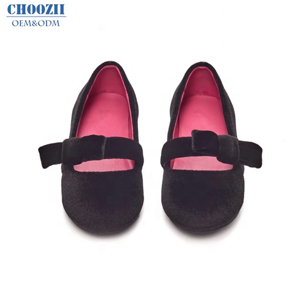 Новый дизайн Choozii, черные бархатные Детские Зимние Туфли Мэри Джейн для детей