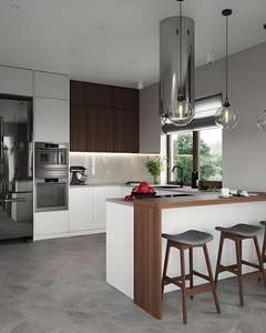 2025 Diseño de cocina moderno negro Juego completo Diseños de cocina para el hogar Gabinetes para cocina Moderno Hecho en China - Product Image 3