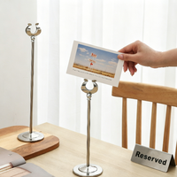 Support de numéro de table moderne en acier inoxydable, lavable, pour buffet de restaurant, porte-carte de place pour mariage, pour hôtels et restaurants