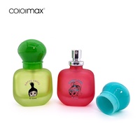 Flacon de parfum unique et tendance de 35 ml, en verre givré vibrant, non transparent, avec estampage à chaud, style Pop-Art, bouchon à bulles