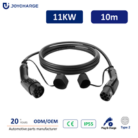 Nouveau câble d'extension de chargeur de véhicule électrique Type 2 vers Type 2 11kW 16A 10M avec certification CE et protection IP55 pour la recharge de voitures électriques