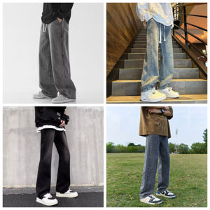 Jeans de Mezclilla para Hombre, Estilo Casual, Hip Hop, Transpirables, Ligeros, Lavados, Azules, Retro, Cowboy, Corte Recto, para Verano, Primavera y Otoño - Product Image 1