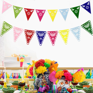 Guirnalda <span class=keywords><strong>de</strong></span> fieltro con temática mexicana <span class=keywords><strong>Dia</strong></span> <span class=keywords><strong>De</strong></span> Los <span class=keywords><strong>Muertos</strong></span>, pancarta colorida <span class=keywords><strong>de</strong></span> Picado para Fiesta, decoraciones para fiesta <span class=keywords><strong>de</strong></span> cumpleaños, Bandera <span class=keywords><strong>de</strong></span> decoración interior - Product Image 3