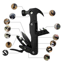 Outil multifonction de survie en plein air, marteau à griffes pliable en acier inoxydable, multi-outils pour la randonnée, le camping, la voiture, trousse d'urgence