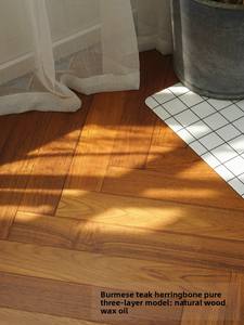 Suelo de Abedul Puro de Tres Capas, Impermeable, Ecológico, Moderno, con Patrón de Espiga, para Dormitorio, Sala de Estar y Uso en Exteriores - Product Image 3