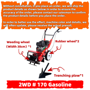 Máy làm cỏ mini chạy dầu hai bánh, tự động cắt cỏ + máy cày quay - Product Image 2