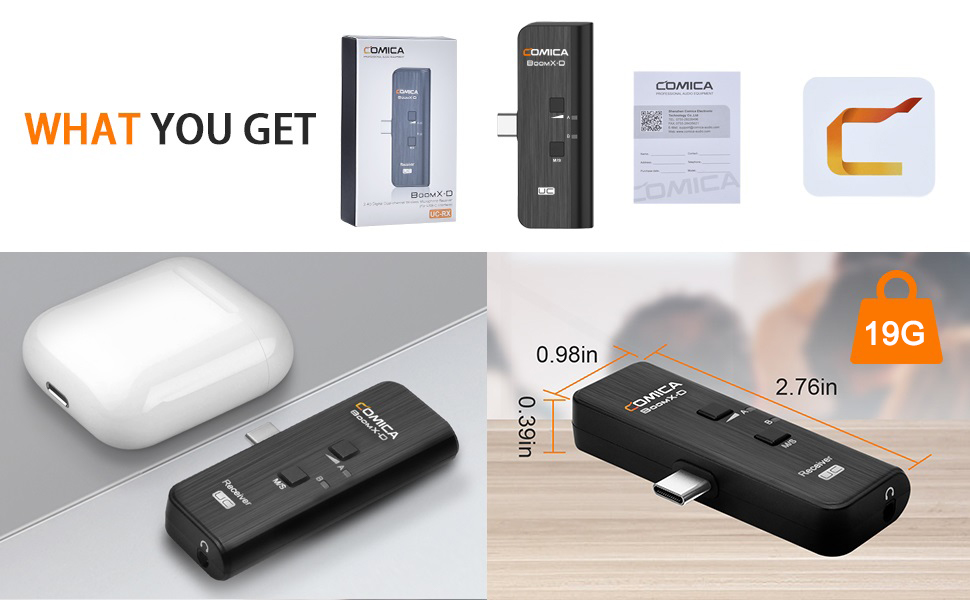 Comica BoomX-DUC RX ワイヤレスマイクレシーバー Comica BoomX-D 2.4G