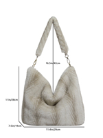 Sac à main hiver en fausse fourrure de vison JINZE3471 pour femme, grande capacité, doux et moelleux, sac hobo à bandoulière avec sangle amovible