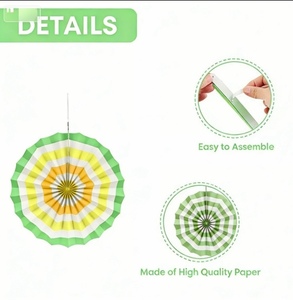 DAMAI Paper Fan Wall Hanging <b>Decorations</b> Round Pastel Color For Birthday Party Supplies <b>Spring</b> Flower Theme - Product Image 5