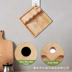Soporte de Madera para Utensilios de Cocina, Reposacucharas, Soporte para Tapas de Ollas, Estante de Almacenamiento Multiusos, Ecológico, Solo Lavar a Mano - Product Image 2