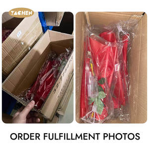 YACHEN 母の日バレンタインデー パーティー用品 ギフト ハート型LEDライトアップ 透明ボボバルーン ローズフラワー付き - Product Image 5