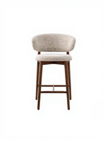 Chaise de bar et tabouret de cuisine de style nordique moderne en bois massif durable avec dossier, idéal pour restaurant commercial et maison