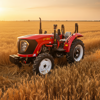 Tracteur agricole miniature 4x4 de marque chinoise homologué CE, 90 ch, avec chargeur frontal, pelle arrière et cabine