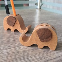 Support de téléphone portable en bois, design rond, motif animal mignon, écologique, logo personnalisable, accessoires d'organisation de bureau de haute qualité