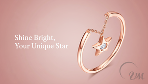 Anillo de Cadena Unisex de Oro Rosa de 18K, Estilo Clásico, con Diamante Redondo de Corte Brillante y Gema en Forma de Estrella con Incrustaciones de Diamantes, Certificado NGTC - Product Image 2