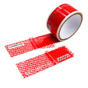 Red Color Tamper Evident Security VOID Seal <b>Tape</b> with Perforation and Unique Number - Product Image 1