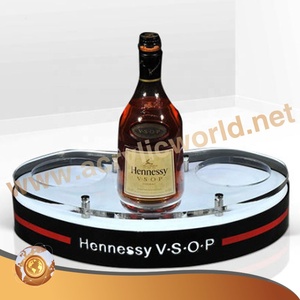 Wholesale LED Acrylic 3-Bottle Display Stand Modern Illuminated <b>Bar</b> Rack with Custom Logo for Liquor Stores - Product Image 5