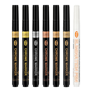 Lot de 6 marqueurs permanents à pointe de 0,7 mm, en chrome, imperméables, pour la <span class=keywords><strong>peinture</strong></span> sur roche, céramique, métal, papier - Product Image 1