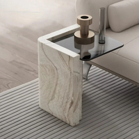 Runder Couch tisch im neuen Stil, leichter Luxus, moderner minimalisti scher runder Acryl tisch, Marmor-Beistell tisch