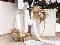 Arche de mariage en plein air, toile de fond, fleurs séchées, Bouquet de Pampas, décor en métal, support de fleurs de mariage