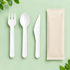 Disposable Paper <b>Cutlery</b> <b>Set</b> Plant Fiber Dining Kit with Spoon Fork and Knife for Restaurant Cafe Bakery Catering <b>Travel</b> Meals - Product Image 4