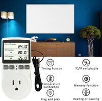 Thermostat numérique intelligent à brancher, contrôleur de température robuste avec mode chauffage/refroidissement et minuterie de compte à rebours