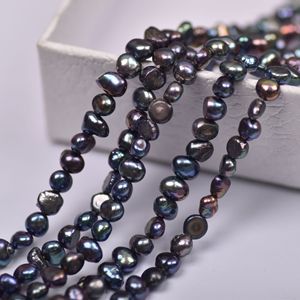 Perles en vrac de 5-6 mm, perles baroques, <span class=keywords><strong>malachite</strong></span> verte, perles noires, perles d'eau douce naturelles - Product Image 2