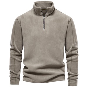 Sudadera de punto con cuello alto y media cremallera para hombre, de forro polar, manga larga, transpirable, grosor estándar, para ocio, otoño-invierno - Product Image 1
