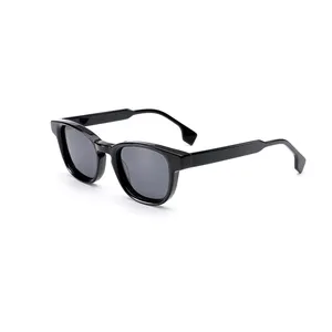 2024 Acetate Fashion Retro Sunglasses Rivets Hinges High Quality Custom Logo Acetate Best Polarized Sunglasses Unisex