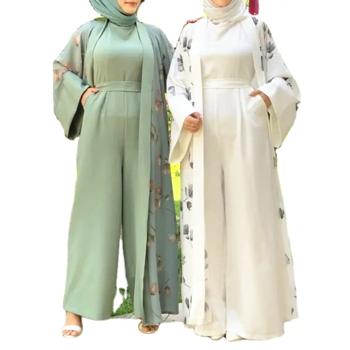सबसे ज्यादा बिकने वाली 2 pccs ने लंबी आस्तीन वाली महिला इस्लेमिक कपड़ों को जम्पसूट के साथ तैयार किया मुस्लिम महिला पोशाक