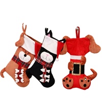 Décorations de Noël écologiques, douces et modernes, tissées, en forme d'animaux (chats, chiens), chaussettes, pendentifs d'arbre, sacs à bonbons, pour vitrine