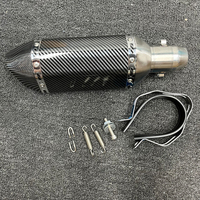 Pipa Ventilasi Knalpot Sepeda Motor Universal 38-51Mm dengan Peredam Suara 310/370/470/570Mm Baja Tahan Karat untuk Sepeda Jalanan ATV