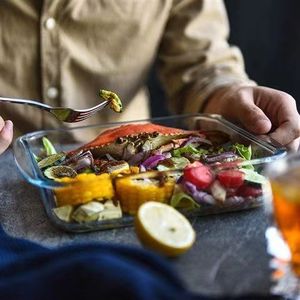 Plateau de cuisson domestique <span class=keywords><strong>en</strong></span> <span class=keywords><strong>verre</strong></span> résistant à la chaleur Four à micro-ondes Navire de chauffage spécialisé <span class=keywords><strong>Plat</strong></span> <span class=keywords><strong>rectangulaire</strong></span> à haute teneur <span class=keywords><strong>en</strong></span> borosilicate - Product Image 2