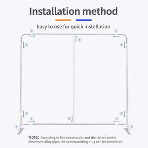 Custom Portable Tradeshow Display Booth <b>Stand</b> <b>Backdrop</b> 10ft 250GSM Polyester Tension Fabric Waterproof UV Resistant - Product Image 4