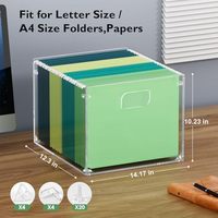 Organisateur de fichiers moderne en acrylique, couleur personnalisée, léger, élégant, pour le rangement de documents de format Lettre/Légal, avec fonction d'extrusion et de découpe