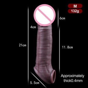 Manchons en silicone liquide souple pour hommes, motif dents de loup, 100 % étanches, épaissis et creux, grande taille, pour pénis - Product Image 2
