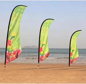 Durable publicidad personalizada a prueba de viento banderas de playa lavado de coches swooper banderas de plumas banners