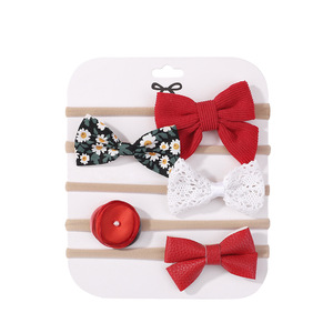 Ensemble de bandeaux pour cheveux en tissu de mousseline de soie pour bébé européen américain, dentelle, nœud, bandeau doux sans trace, accessoires de cheveux mignons pour princesse, cadeau - Product Image 5