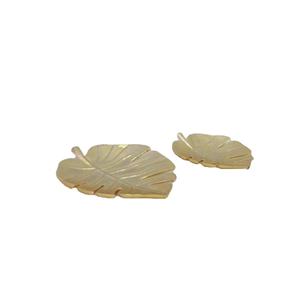 Plat de serveur, assiette à fruits, en aluminium plaqué or, Design feuille Antique de luxe moderne, vaisselle de fruits en métal - Product Image 2