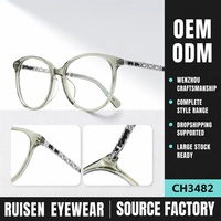 Monture de lunettes optiques en acétate pour femme moderne, avec branches décorées de métal ajouré, supportant la personnalisation OEM/ODM et le dropshipping