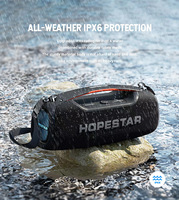 Altavoz Portátil HopeSTAR A60 de 100W con Subwoofer, Micrófono para Karaoke, Resistente al Agua IPX6, Luces LED RGB para Teléfono Móvil y Computadora