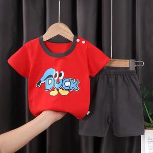 Ropa de Verano al por Mayor para Niños, Camiseta de Manga Corta para Bebés, Conjunto de Ropa para Niños, Primavera, 100% Algodón - Product Image 5
