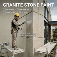 Peinture acrylique liquide effet pierre, revêtement granitique à base d'eau pour murs écologiques, application par pulvérisation