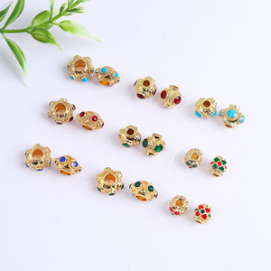 Perles cloisonné plaquées or, imitation turquoise, œil de libellule, perles d'espacement pour la fabrication de bijoux DIY, bracelets, colliers - Product Image 3