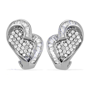 B lettre initiale 925 boucle d'oreille en argent sterling massif avec zircon cubique conception de goujon de diamant à la mode pour les fêtes - Product Image 2