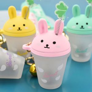 Porte-clés LED en silicone PVC lumineux 3D en forme de lapin de dessin animé mignon, vente en gros - Product Image 3