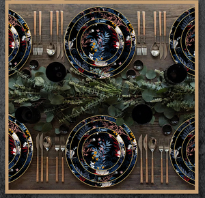 Набор высококачественных черных тарелок из экологически чистой керамической косточки - Product Image 6