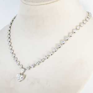 จี้เพชรทรงหัวใจและทรงกลมทองคำขาว 14K คุณภาพสูงสำหรับผู้หญิง หรือเครื่องประดับหรูหราสำหรับขายส่ง - Product Image 2