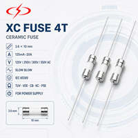 Fusible céramique XC FUSE 4T 3.6x10mm 125mA-20A 125V-350V AC/DC à action lente IEC 60269 pour TUV VDE CB KC PSE pour alimentation électrique